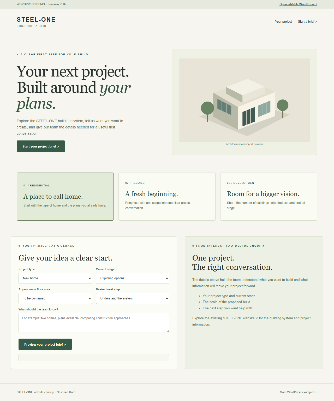 STEEL-ONE homepage concept
